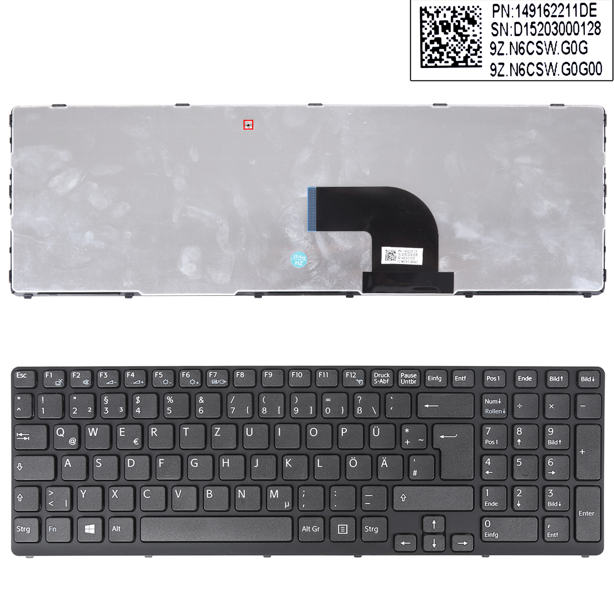 Picture of New Replacement Laptop Keyboard For SONY SVE17 BLACK FRAME BLACK(For Win 8) GR Layout